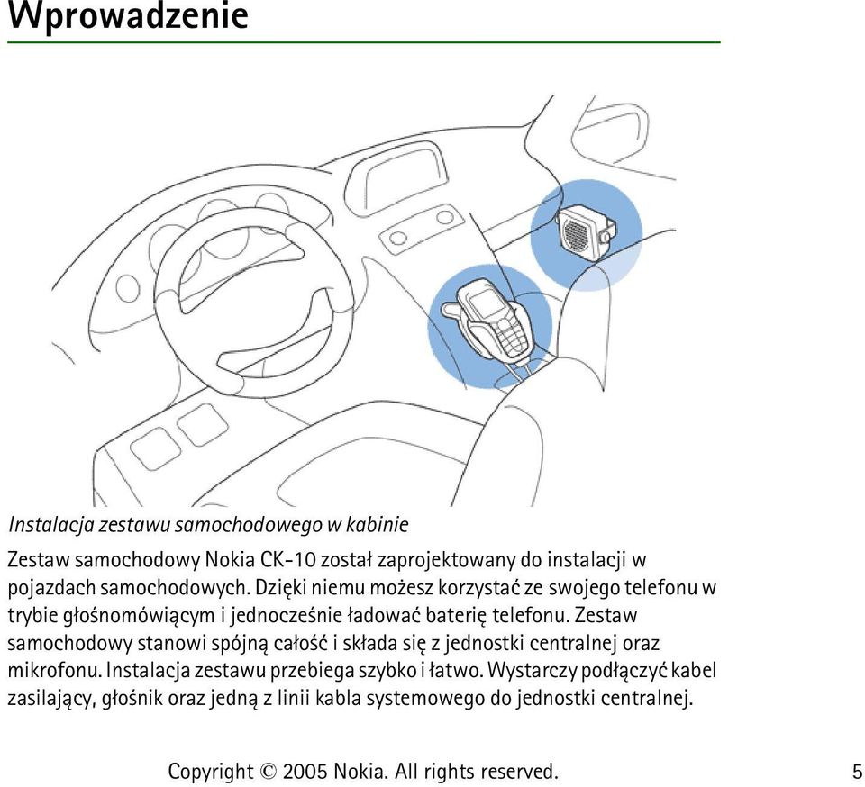 Dziêki niemu mo esz korzystaæ ze swojego telefonu w trybie g³o nomówi±cym i jednocze nie ³adowaæ bateriê telefonu.