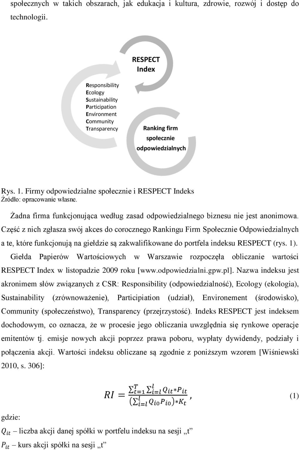 Firmy odpowiedzialne społecznie i RESPECT Indeks Źródło: opracowanie własne. Żadna firma funkcjonująca według zasad odpowiedzialnego biznesu nie jest anonimowa.