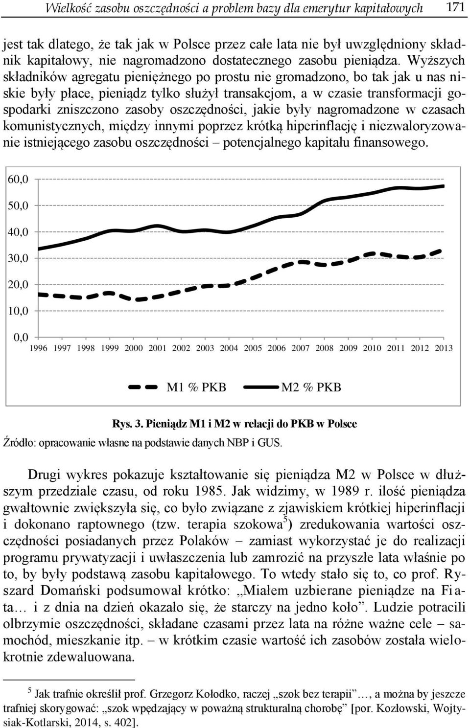 Wyższych składników agregatu pieniężnego po prostu nie gromadzono, bo tak jak u nas niskie były płace, pieniądz tylko służył transakcjom, a w czasie transformacji gospodarki zniszczono zasoby