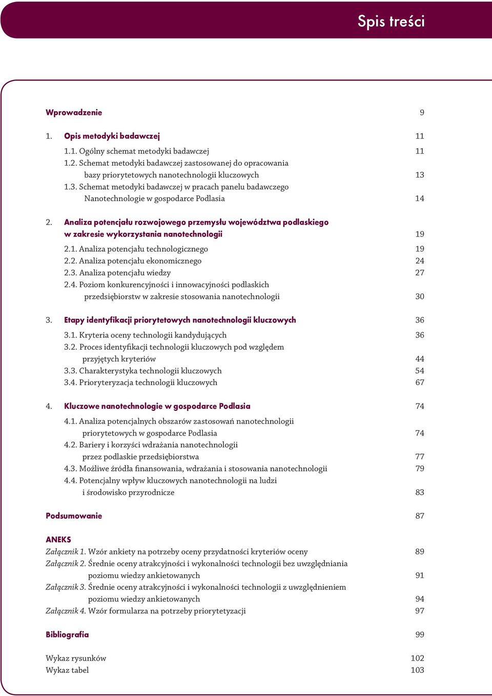 1.3. Schemat metodyki badawczej w pracach panelu badawczego Nanotechnologie w gospodarce Podlasia 14 2.