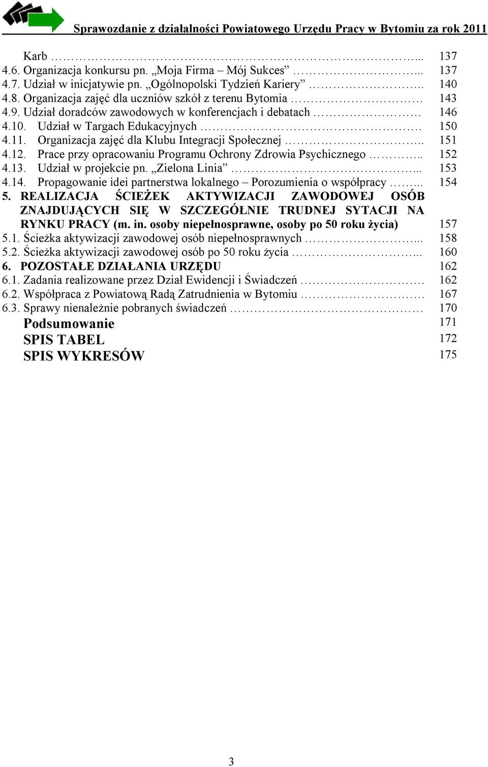 Prace przy opracowaniu Programu Ochrony Zdrowia Psychicznego.. 152 4.13. Udział w projekcie pn. Zielona Linia... 153 4.14. Propagowanie idei partnerstwa lokalnego Porozumienia o współpracy... 154 5.