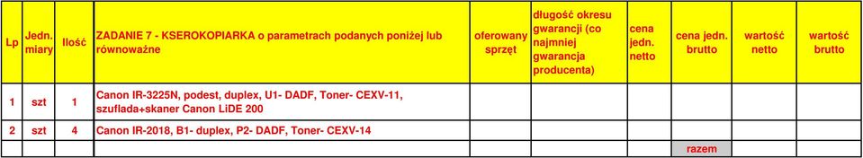 U1- DADF, Toner- CEXV-11, szuflada+skaner Canon LiDE 200