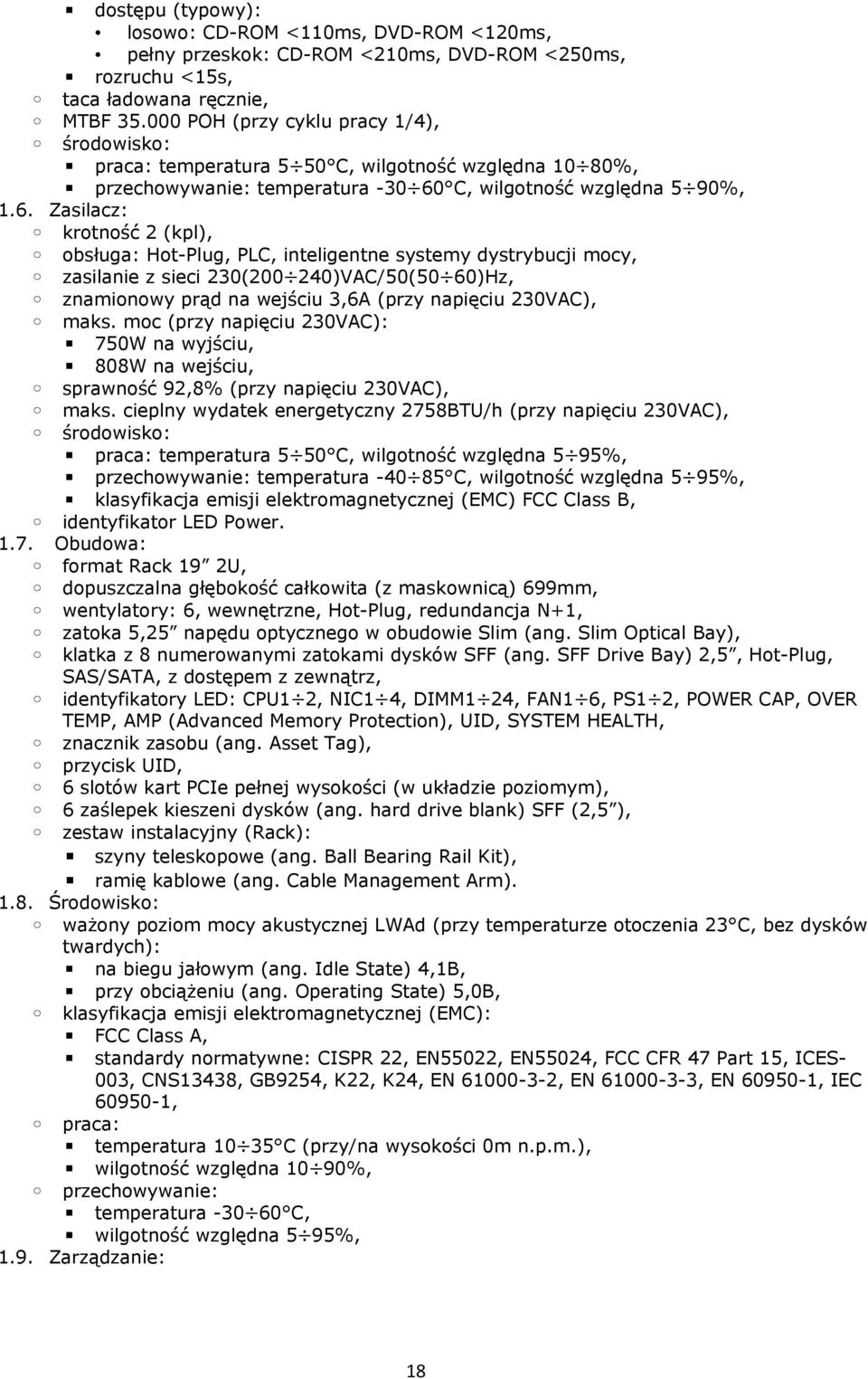 C, wilgotność względna 5 90%, 1.6.