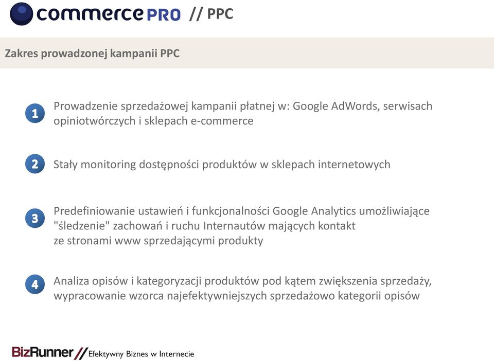 Google Analytics umożliwiające "śledzenie" zachowań i ruchu Internautów mających kontakt ze stronami www sprzedającymi produkty