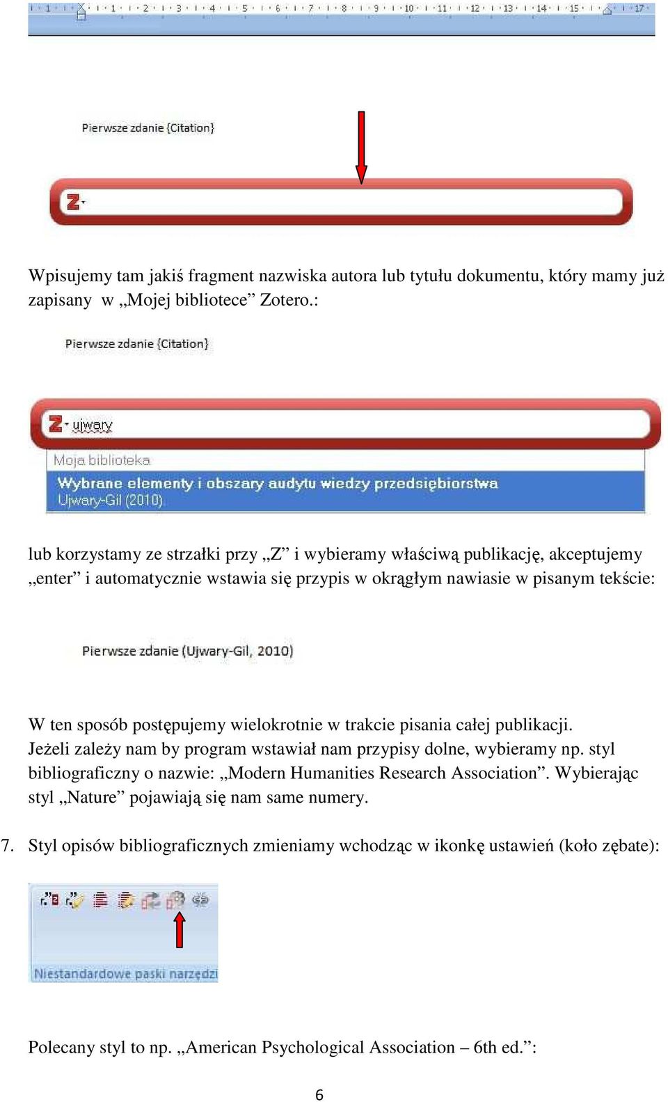 postępujemy wielokrotnie w trakcie pisania całej publikacji. JeŜeli zaleŝy nam by program wstawiał nam przypisy dolne, wybieramy np.