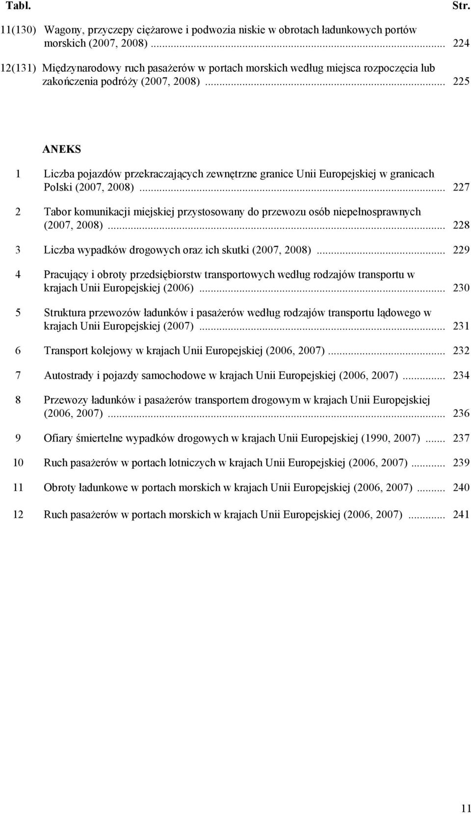 .. 225 ANEKS 1 Liczb pojzdów przekrczjących zewnętrzne grnice Unii Europejskiej w grnicch Polski (2007, 2008).