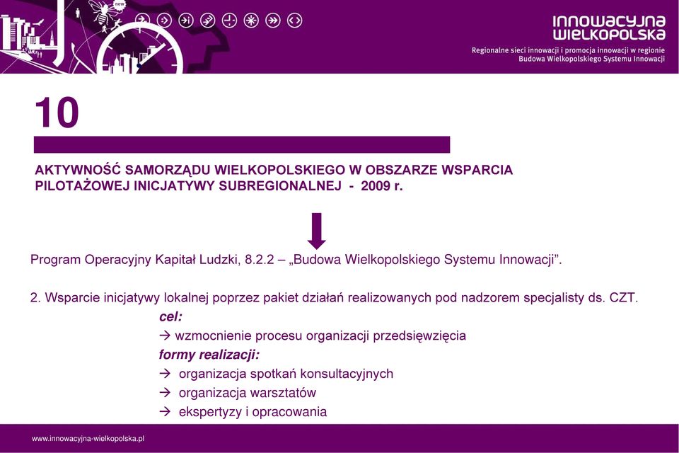 Wsparcie inicjatywy lokalnej poprzez pakiet działań realizowanych pod nadzorem specjalisty ds. CZT.