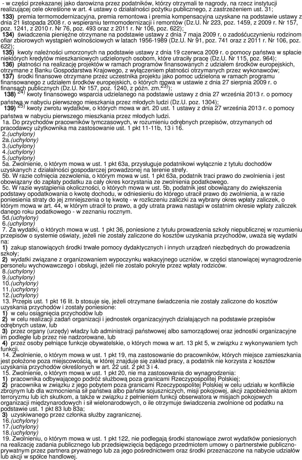 o wspieraniu termomodernizacji i remontów (Dz.U. Nr 223, poz. 1459, z 2009 r. Nr 157, poz. 1241, z 2010 r. Nr 76, poz. 493 oraz z 2011 r. Nr 106, poz.