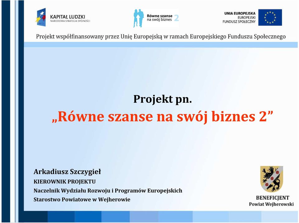 Szczygieł KIEROWNIK PROJEKTU Naczelnik