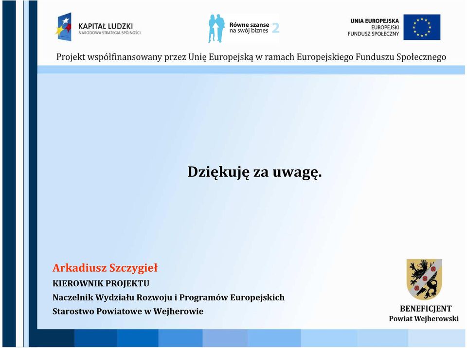 PROJEKTU Naczelnik Wydziału Rozwoju