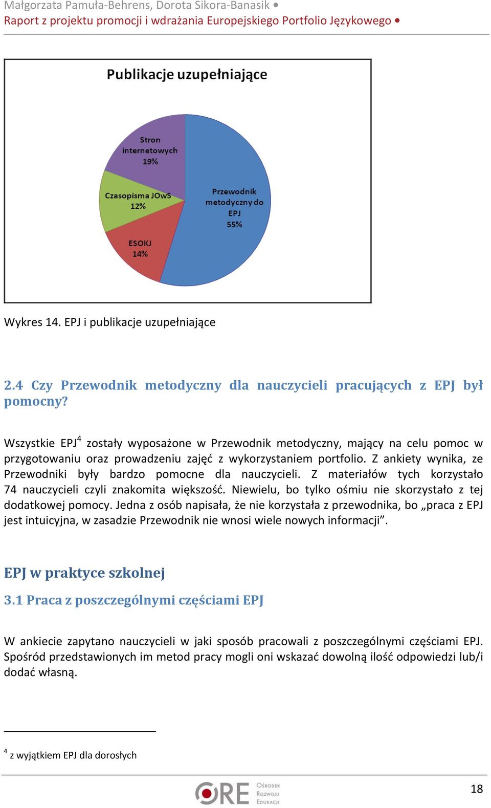 Z ankiety wynika, ze Przewodniki były bardzo pomocne dla nauczycieli. Z materiałów tych korzystało 74 nauczycieli czyli znakomita większość.