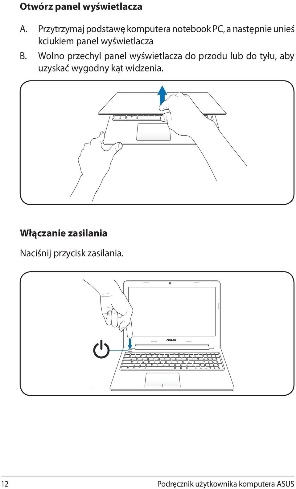 panel wyświetlacza B.