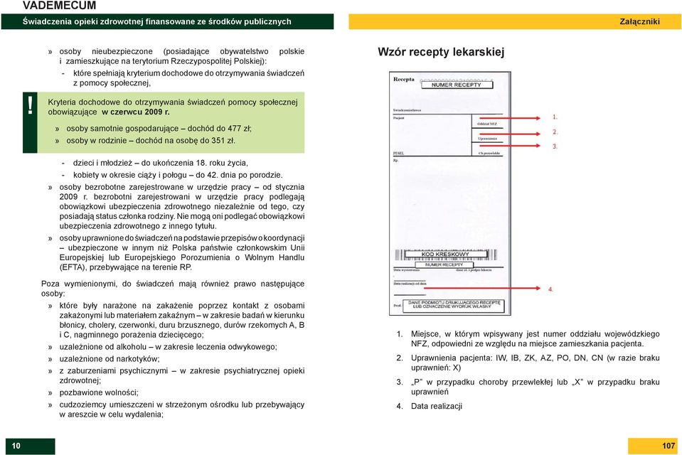 Wzór recepty lekarskiej - dzieci i młodzież do ukończenia 18. roku życia, - kobiety w okresie ciąży i połogu do 42. dnia po porodzie.
