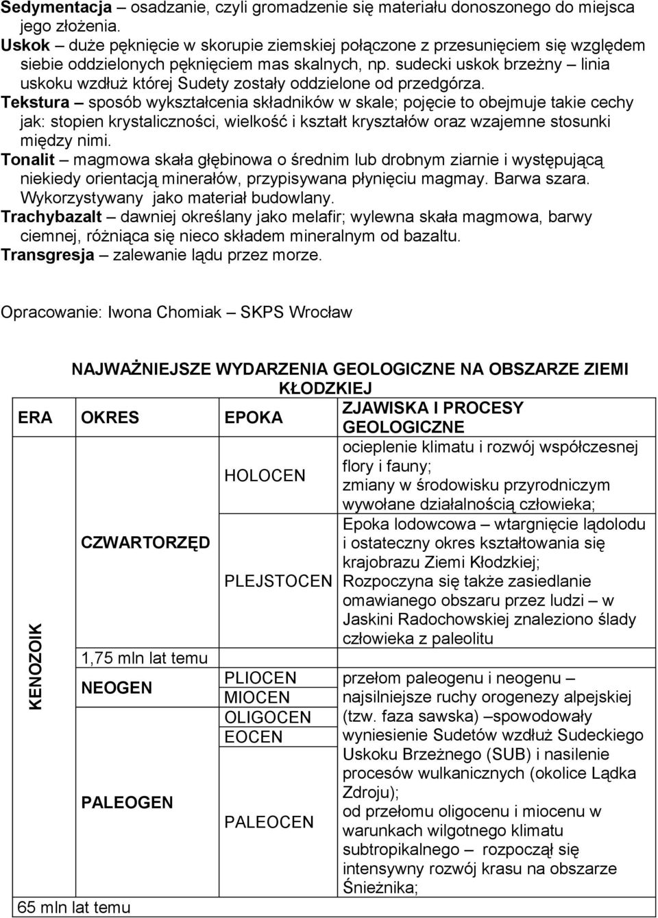 sudecki uskok brzeżny linia uskoku wzdłuż której Sudety zostały oddzielone od przedgórza.