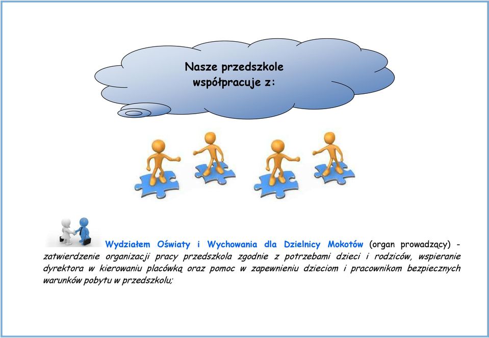 z potrzebami dzieci i rodziców, wspieranie dyrektora w kierowaniu placówką oraz