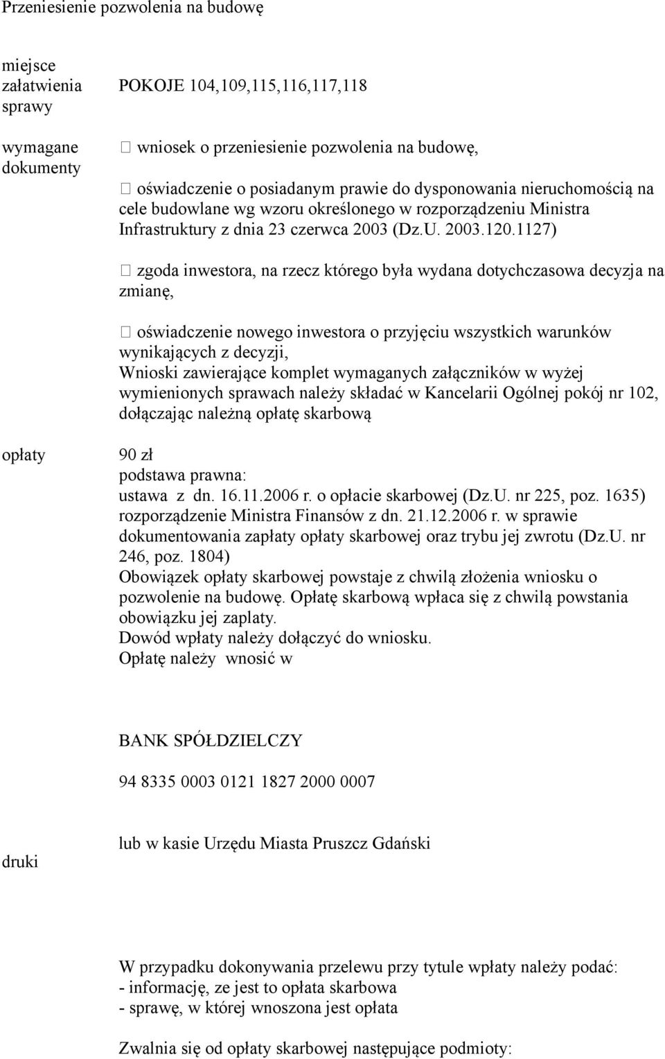 1127) zgoda inwestora, na rzecz którego była wydana dotychczasowa decyzja na zmianę, oświadczenie nowego inwestora o przyjęciu wszystkich warunków wynikających z decyzji, Wnioski zawierające komplet