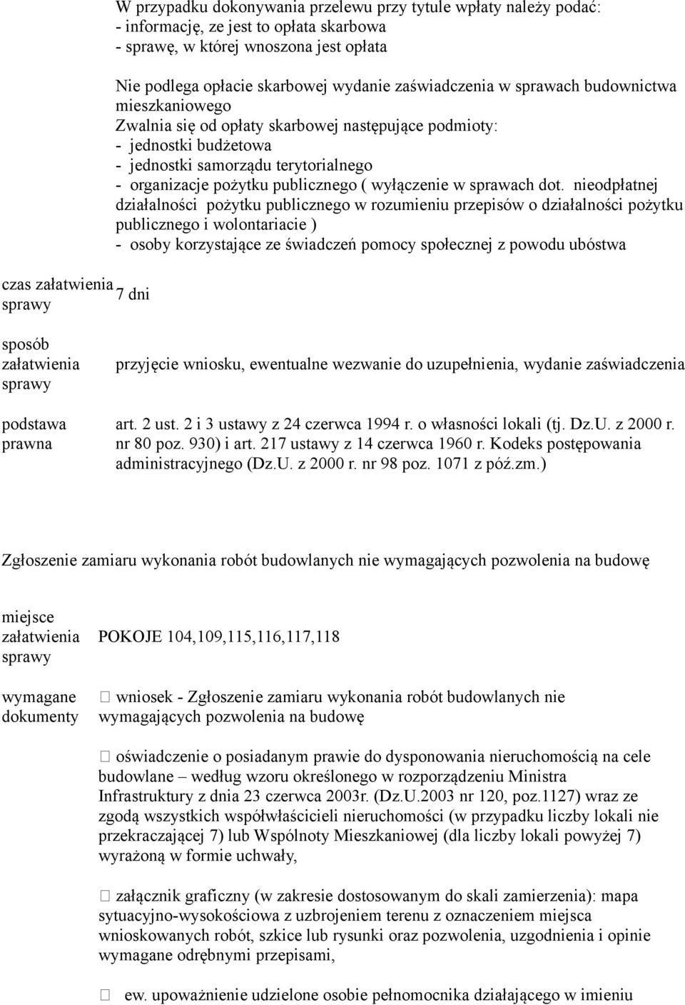 wyłączenie w sprawach dot.