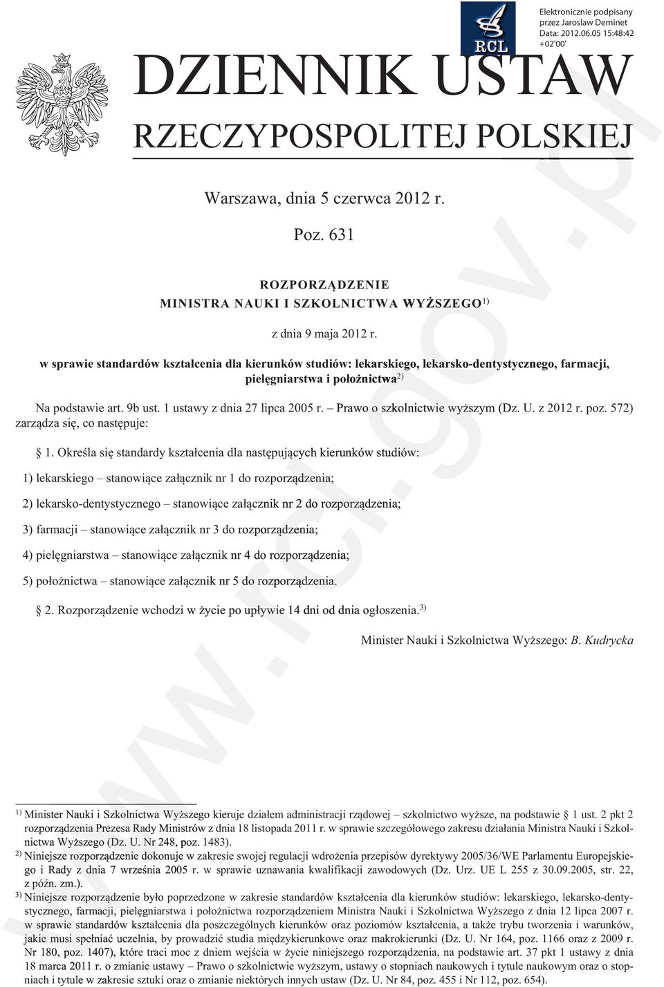 2) 3) Elektronicznie podpisany przez Jaroslaw Deminet