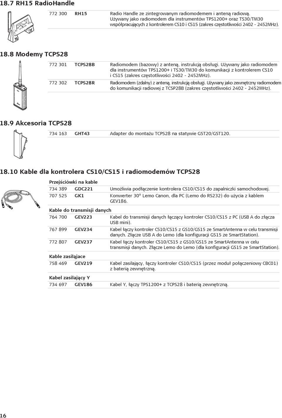 8 Modemy TCPS28 772 301 TCPS28B Radiomodem (bazowy) z anten¹, instrukcj¹ obs³ugi.