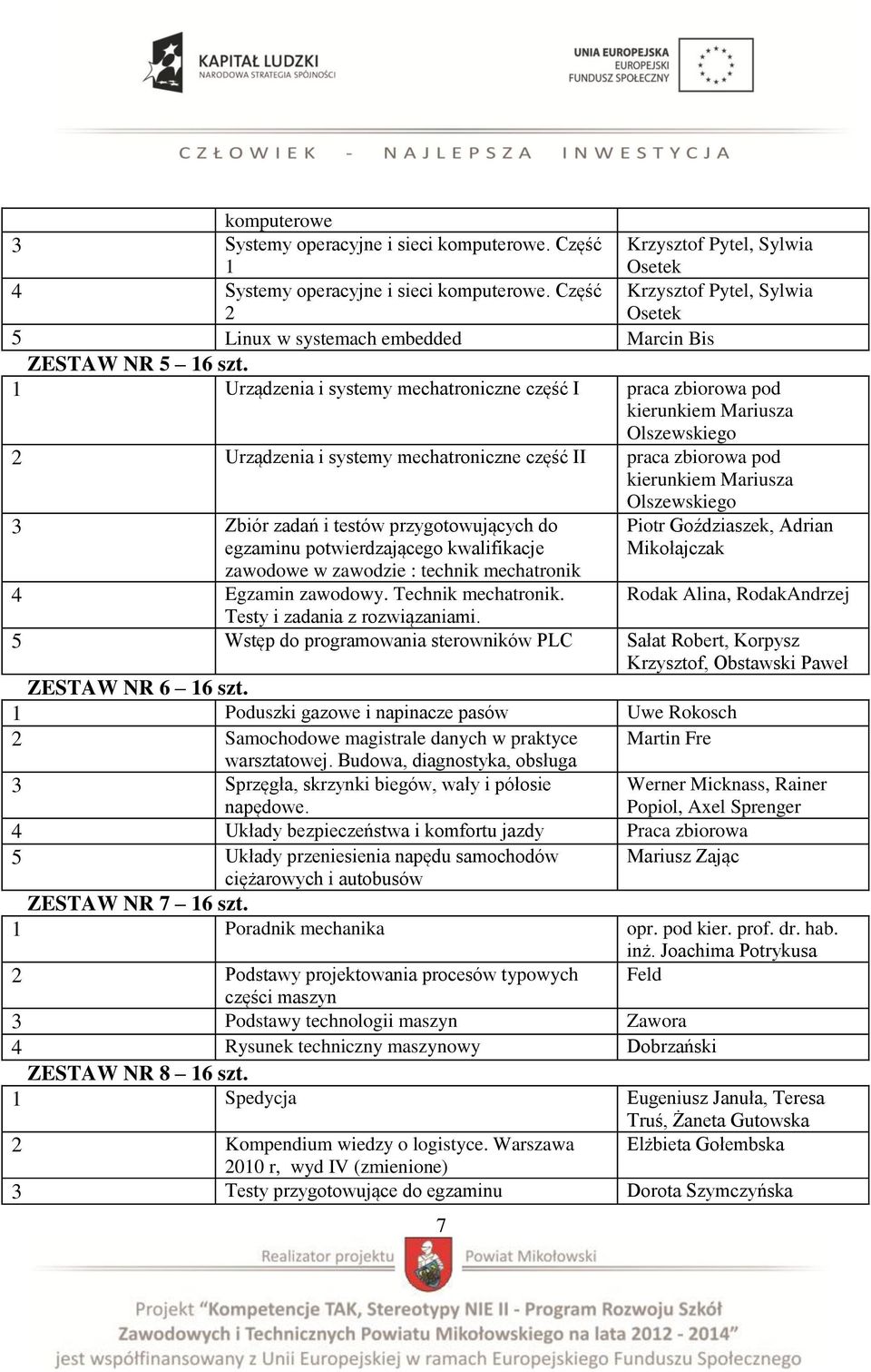 1 Urządzenia i systemy mechatroniczne część I praca zbiorowa pod kierunkiem Mariusza Olszewskiego 2 Urządzenia i systemy mechatroniczne część II praca zbiorowa pod kierunkiem Mariusza Olszewskiego 3