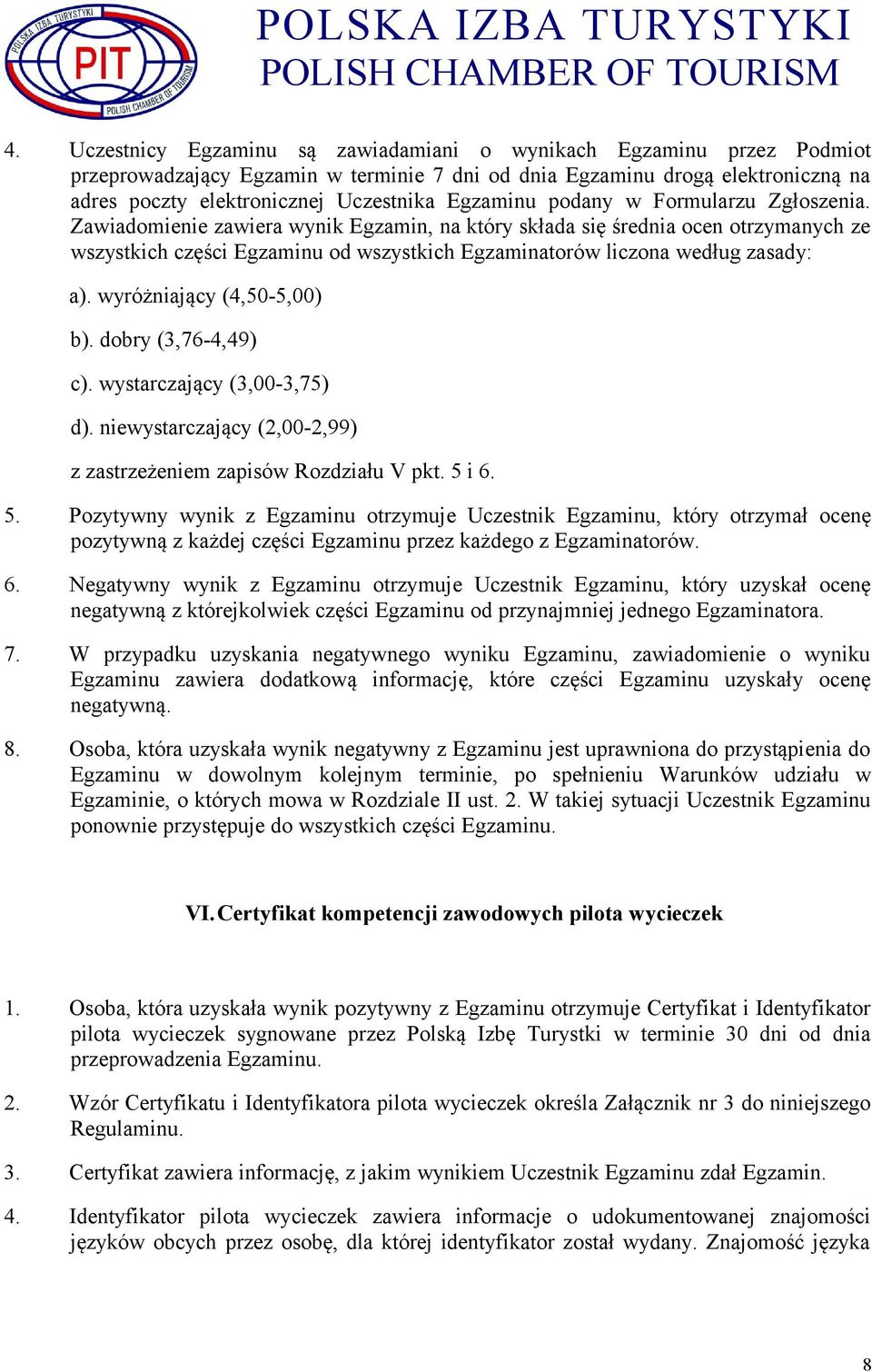 Zawiadomienie zawiera wynik Egzamin, na który składa się średnia ocen otrzymanych ze wszystkich części Egzaminu od wszystkich Egzaminatorów liczona według zasady: a). wyróżniający (4,50-5,00) b).