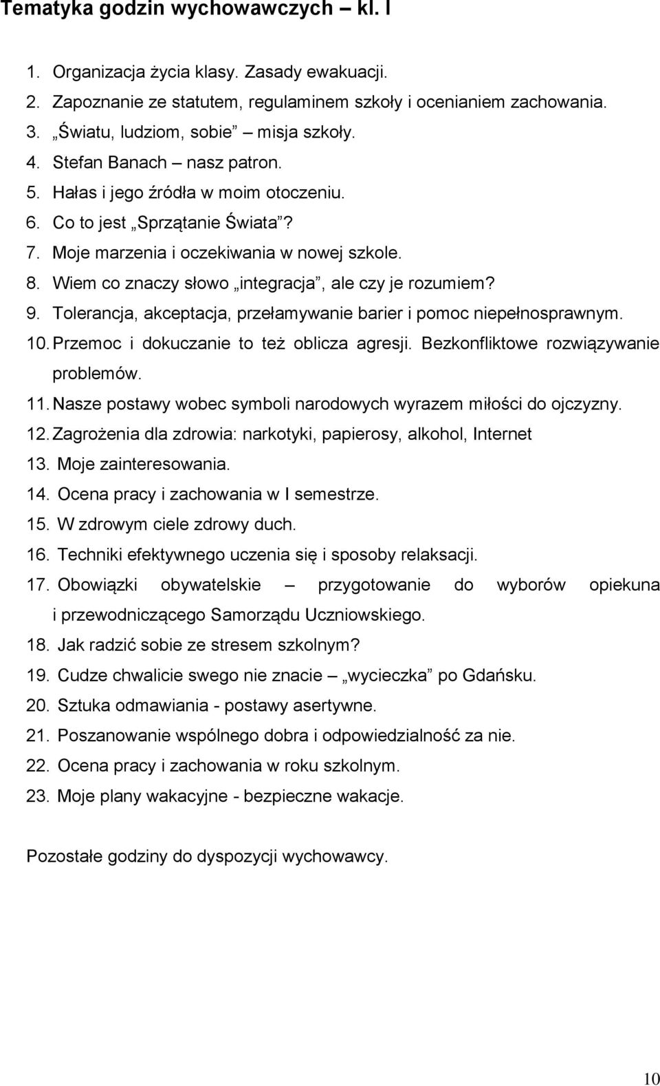 Wiem co znaczy słowo integracja, ale czy je rozumiem? 9. Tolerancja, akceptacja, przełamywanie barier i pomoc niepełnosprawnym. 10. Przemoc i dokuczanie to też oblicza agresji.