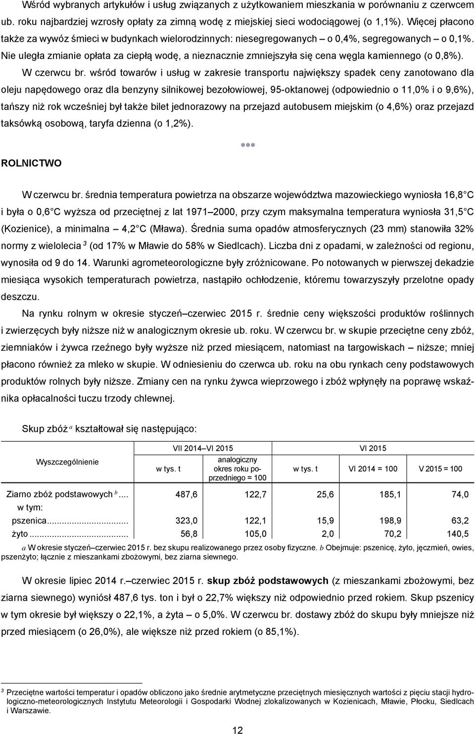 Nie uległa zmianie opłata za ciepłą wodę, a nieznacznie zmniejszyła się cena węgla kamiennego (o 0,8%). W czerwcu br.