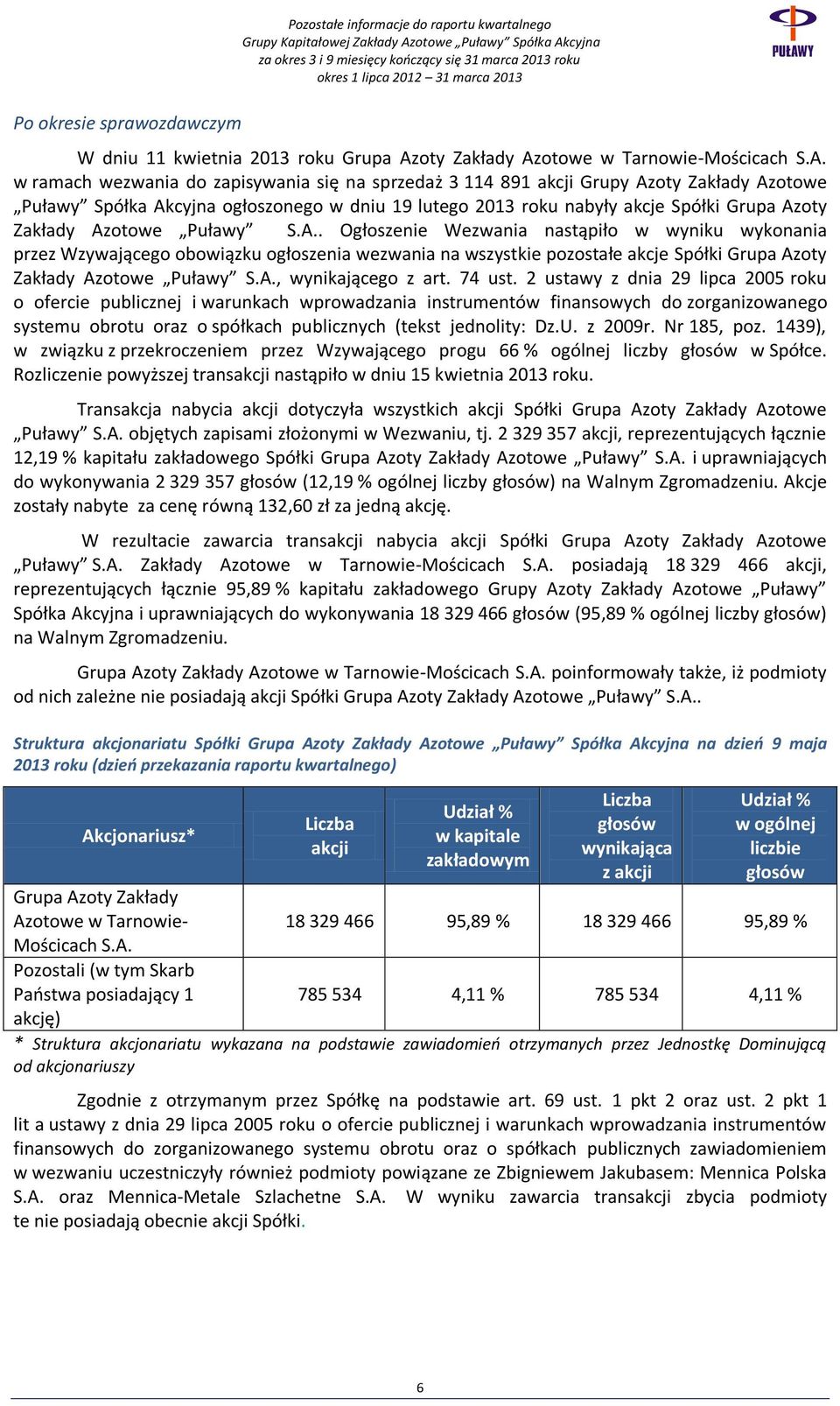 otowe w Tarnowie-Mościcach S.A.