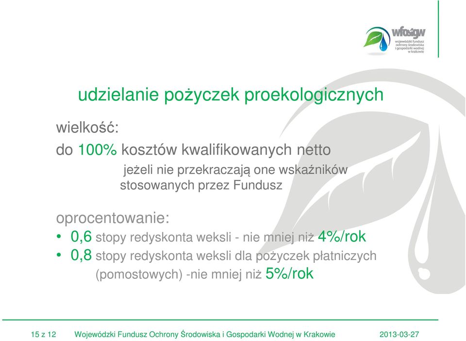 weksli - nie mniej niż 4%/rok 0,8 stopy redyskonta weksli dla pożyczek płatniczych