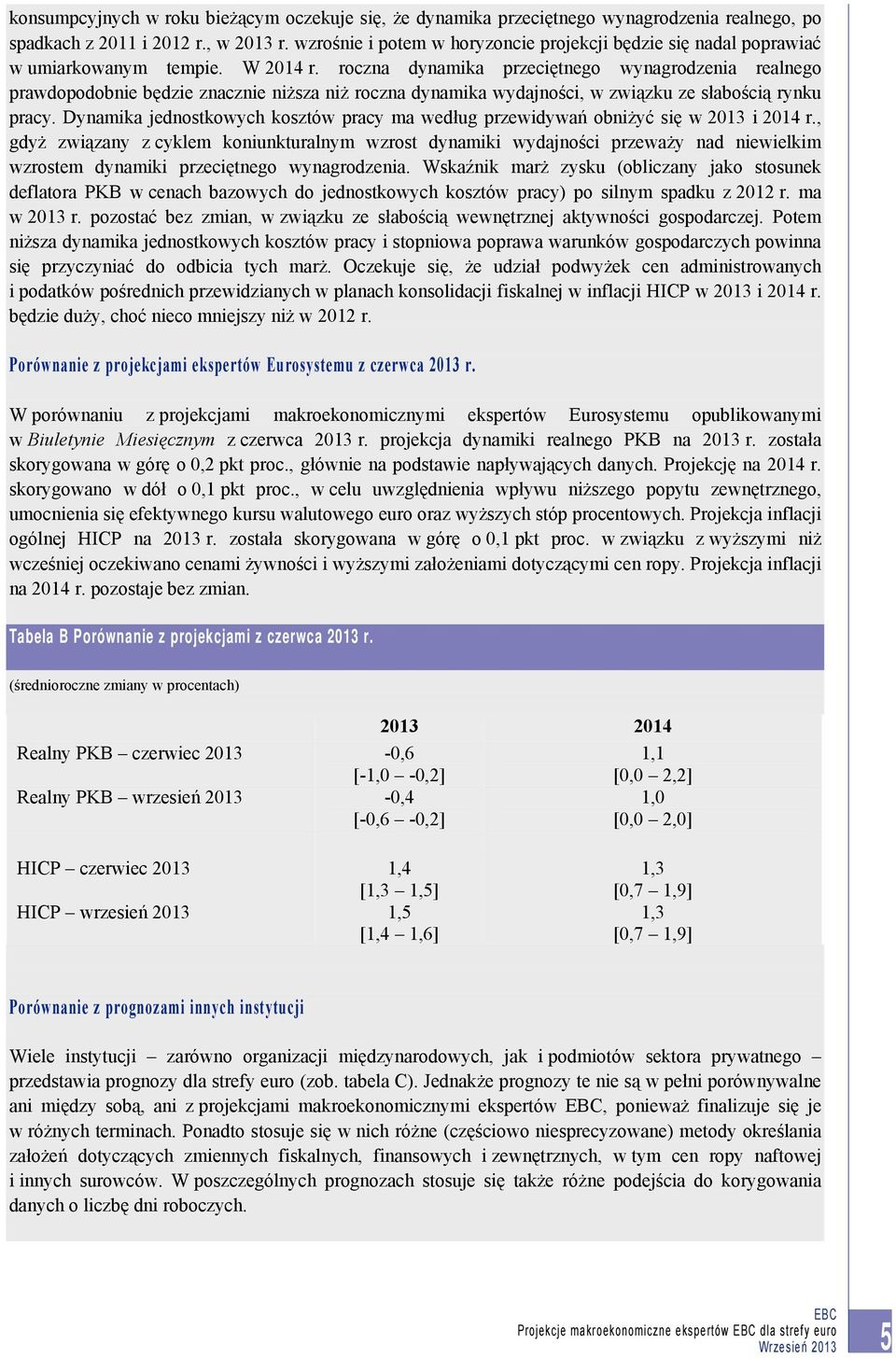 roczna dynamika przeciętnego wynagrodzenia realnego prawdopodobnie będzie znacznie niższa niż roczna dynamika wydajności, w związku ze słabością rynku pracy.