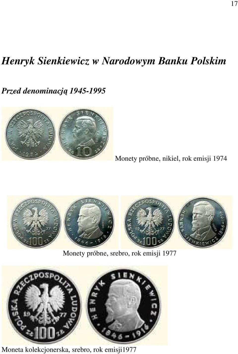 nikiel, rok emisji 1974 Monety próbne, srebro,