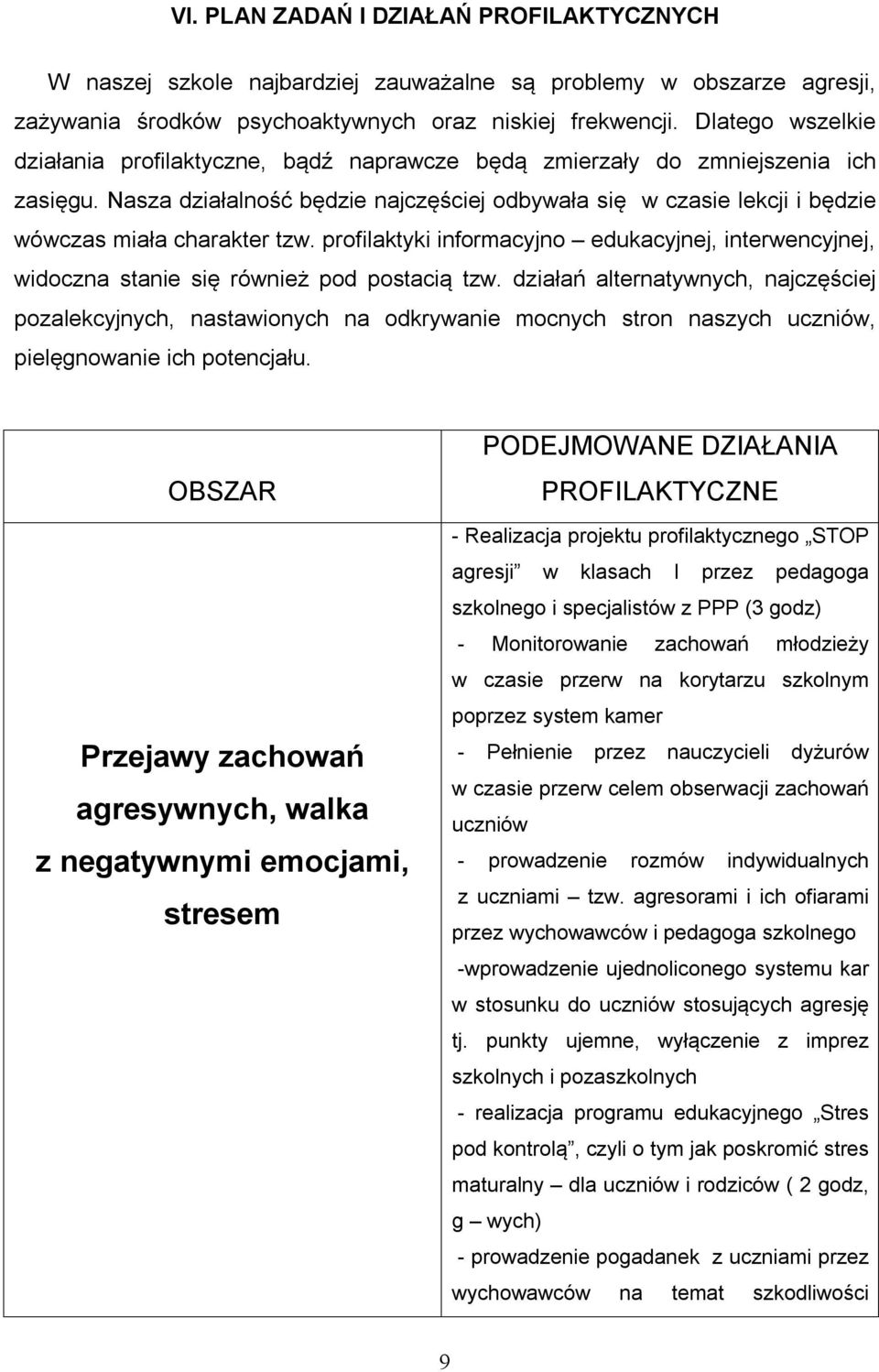 Nasza działalność będzie najczęściej odbywała się w czasie lekcji i będzie wówczas miała charakter tzw.