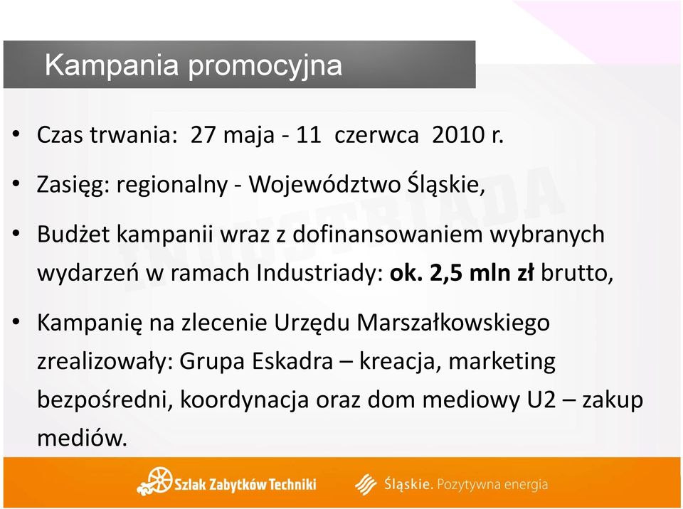 wydarzeń w ramach Industriady: ok.