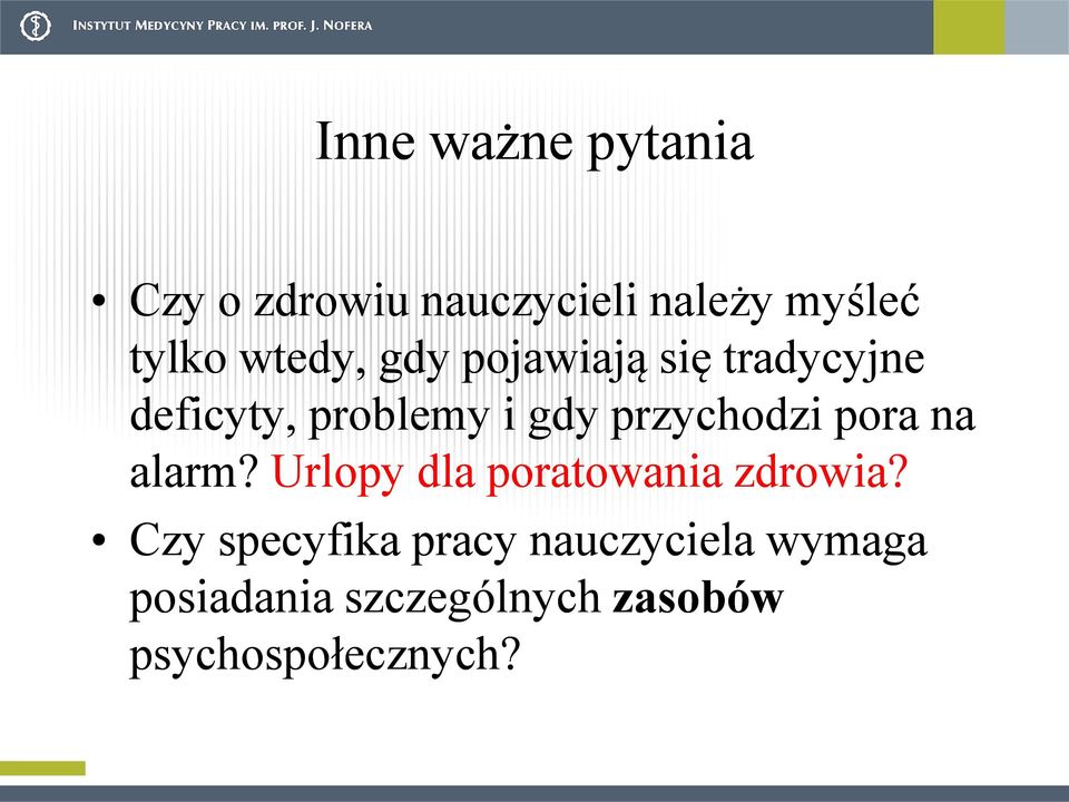 przychodzi pora na alarm? Urlopy dla poratowania zdrowia?