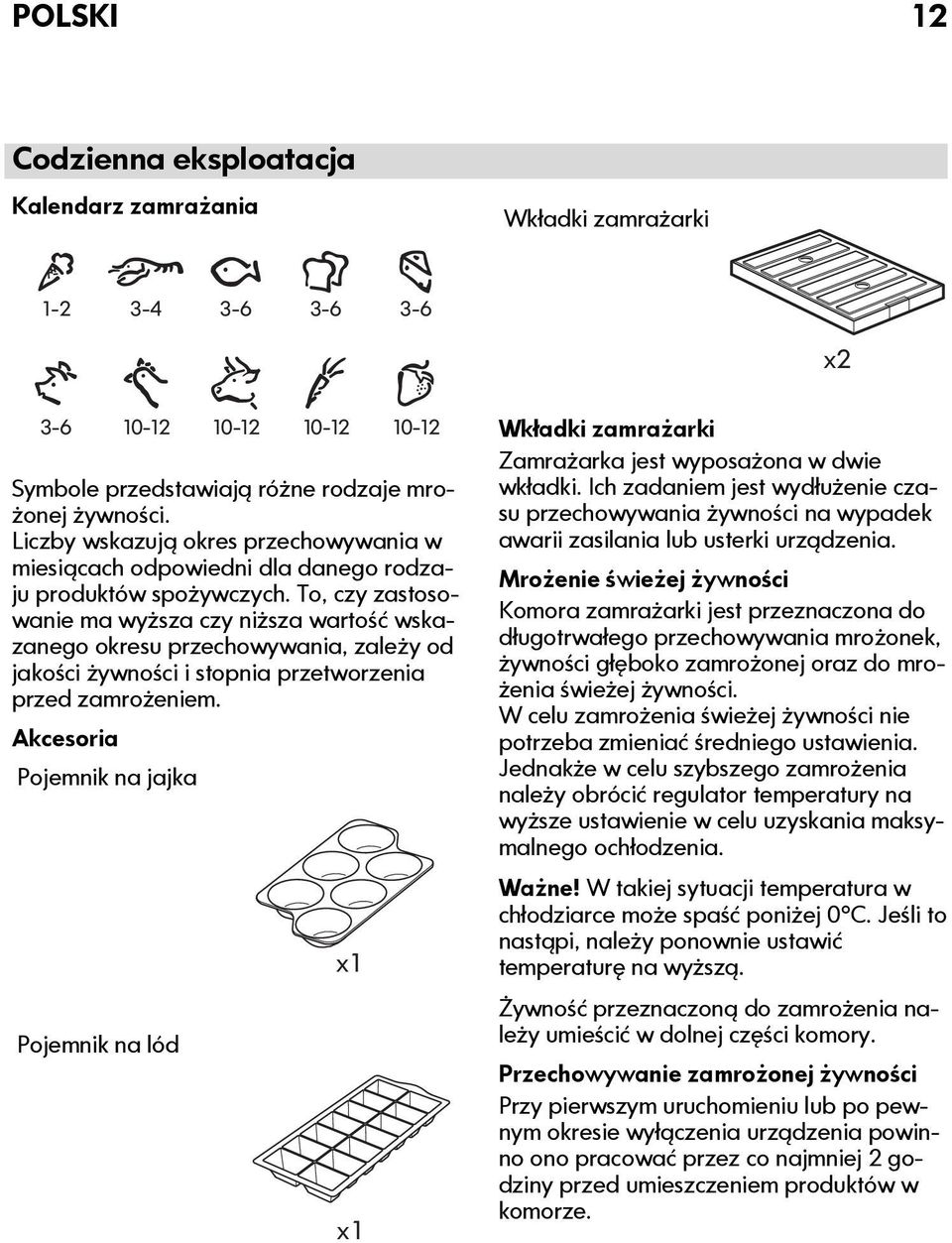 To, czy zastosowanie ma wyższa czy niższa wartość wskazanego okresu przechowywania, zależy od jakości żywności i stopnia przetworzenia przed zamrożeniem.