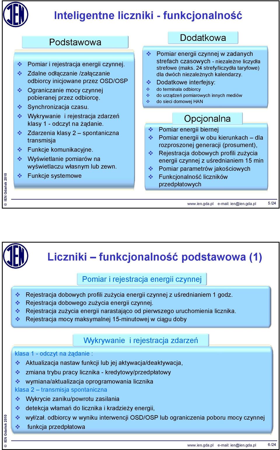 Zdarzenia klasy 2 spontaniczna transmisja Funkcje komunikacyjne. Wyświetlanie pomiarów na wyświetlaczu własnym lub zewn.