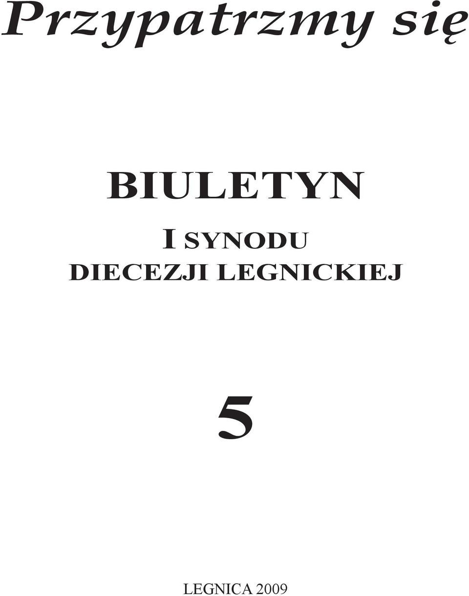 SYNODU DIECEZJI