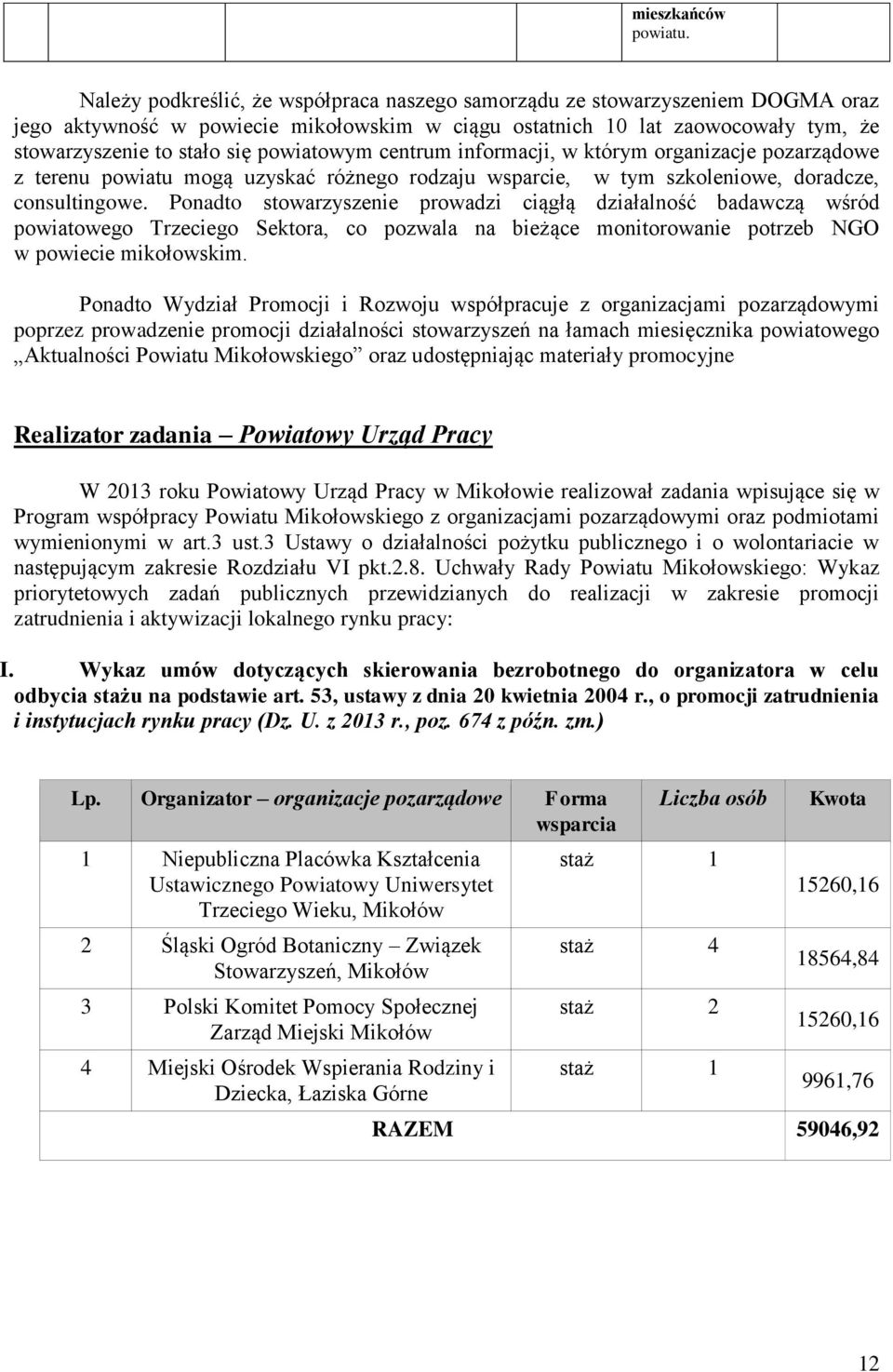 powiatowym centrum informacji, w którym organizacje pozarządowe z terenu powiatu mogą uzyskać różnego rodzaju wsparcie, w tym szkoleniowe, doradcze, consultingowe.
