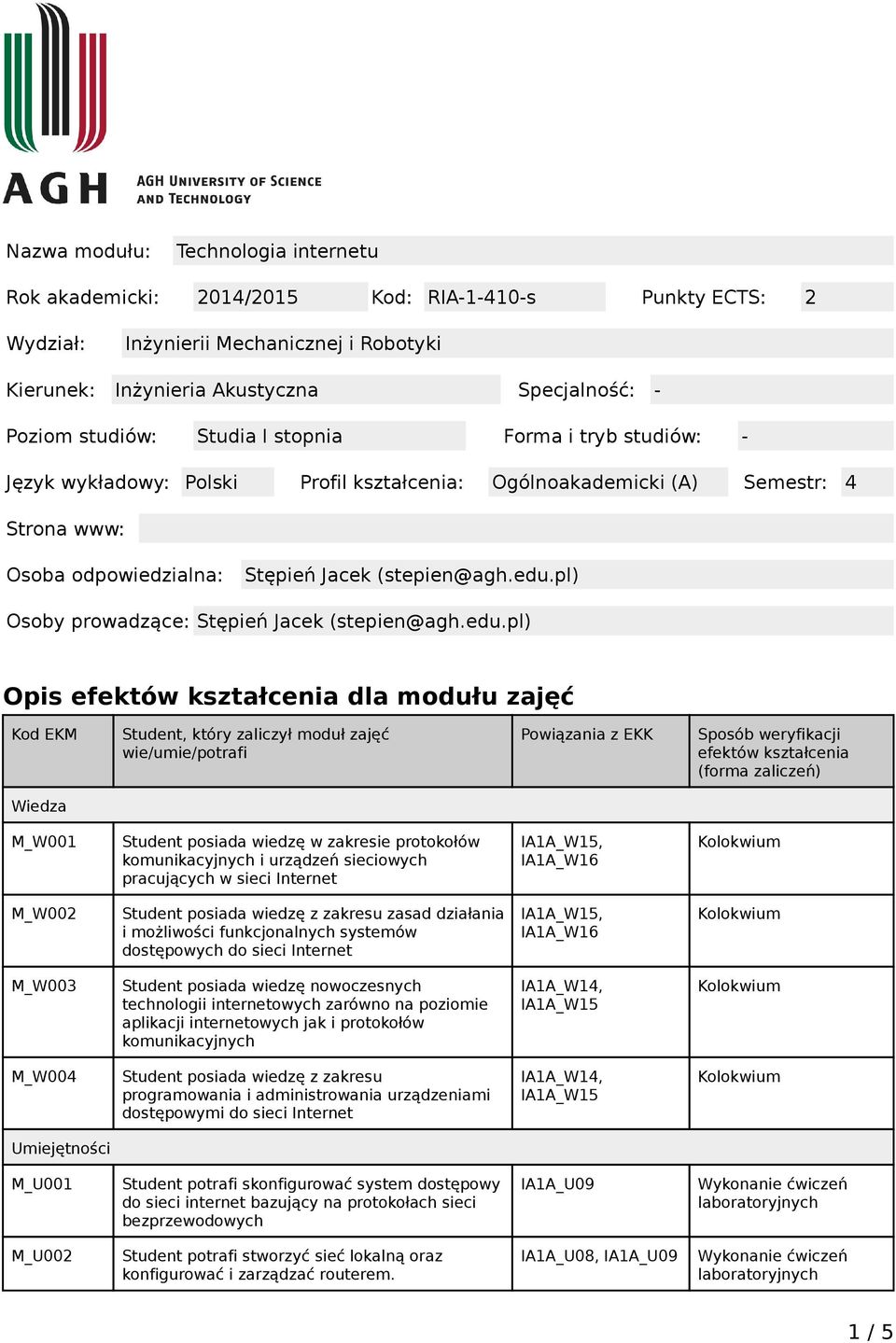 pl) Osoby prowadzące: Stępień Jacek (stepien@agh.edu.