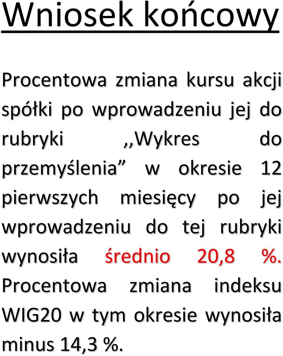 pierwszych miesięcy po jej wprowadzeniu do tej rubryki wynosiła