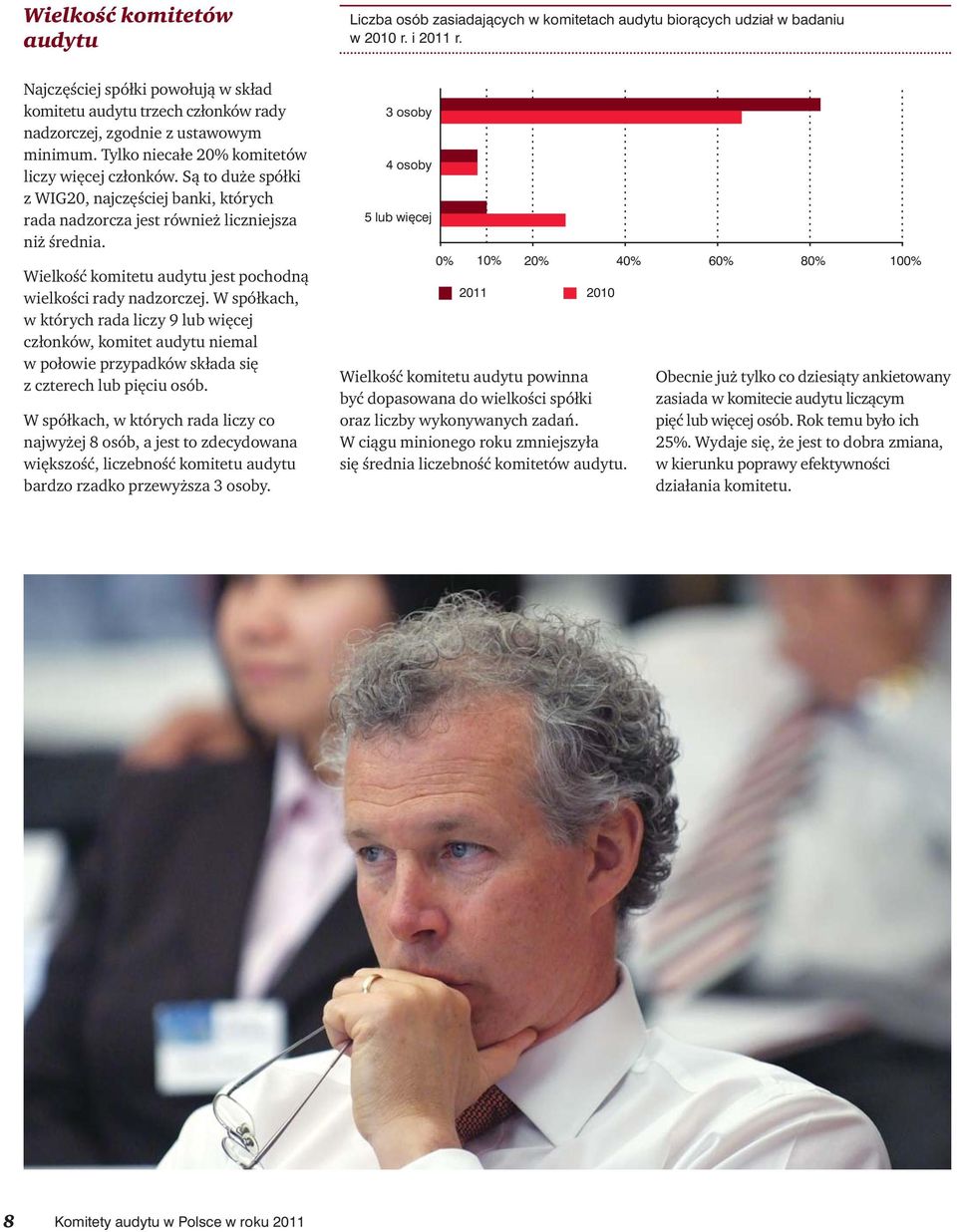 Są to duże spółki z WIG20, najczęściej banki, których rada nadzorcza jest również liczniejsza niż średnia. Wielkość komitetu audytu jest pochodną wielkości rady nadzorczej.