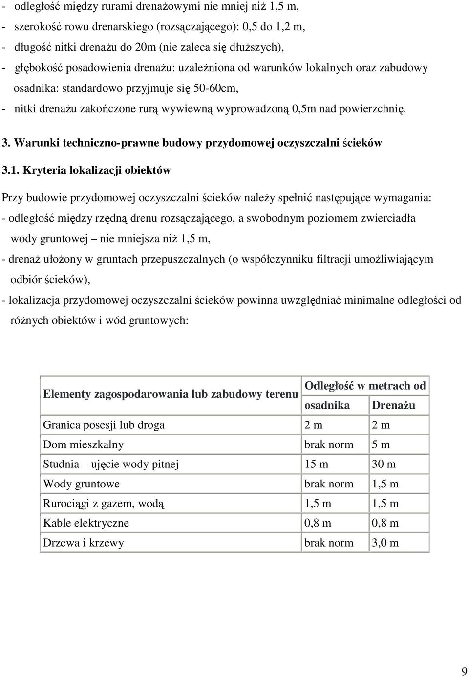 Warunki techniczno-prawne budowy przydomowej oczyszczalni ścieków 3.1.