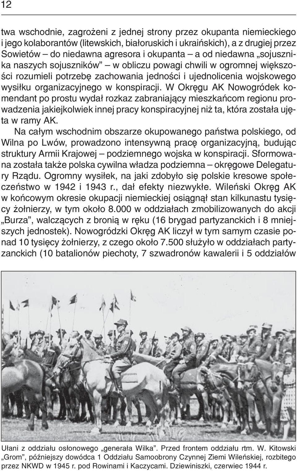 W Okrêgu AK Nowogródek komendant po prostu wyda³ rozkaz zabraniaj¹cy mieszkañcom regionu prowadzenia jakiejkolwiek innej pracy konspiracyjnej ni ta, która zosta³a ujêta w ramy AK.