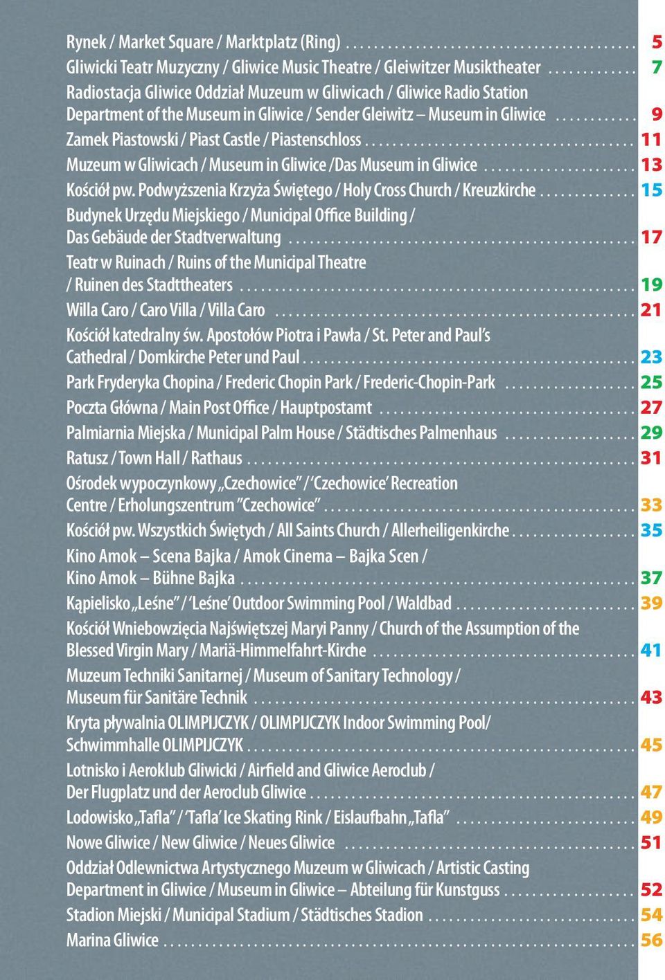 ........... 9 Zamek Piastowski / Piast Castle / Piastenschloss....................................... 11 Muzeum w Gliwicach / Museum in Gliwice /Das Museum in Gliwice...................... 13 Kościół pw.