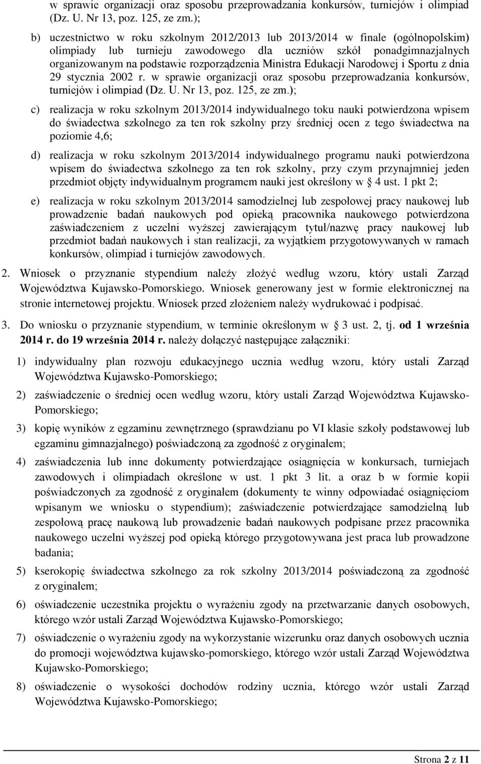 Ministra Edukacji Narodowej i Sportu z dnia 29 stycznia 2002 r.