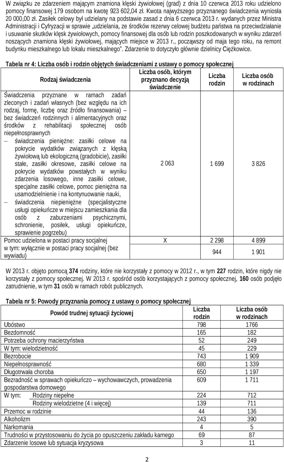 wydanych przez Ministra Administracji i Cyfryzacji w sprawie udzielania, ze środków rezerwy celowej budżetu państwa na przeciwdziałanie i usuwanie skutków klęsk żywiołowych, pomocy finansowej dla