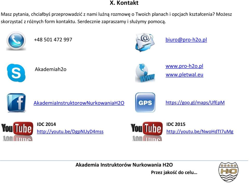 +48 501 472 997 biuro@pro-h2o.pl Akademiah2o www.pro-h2o.pl www.pletwal.eu https://www.facebook.