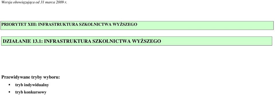 1: INFRASTRUKTURA SZKOLNICTWA WYśSZEGO