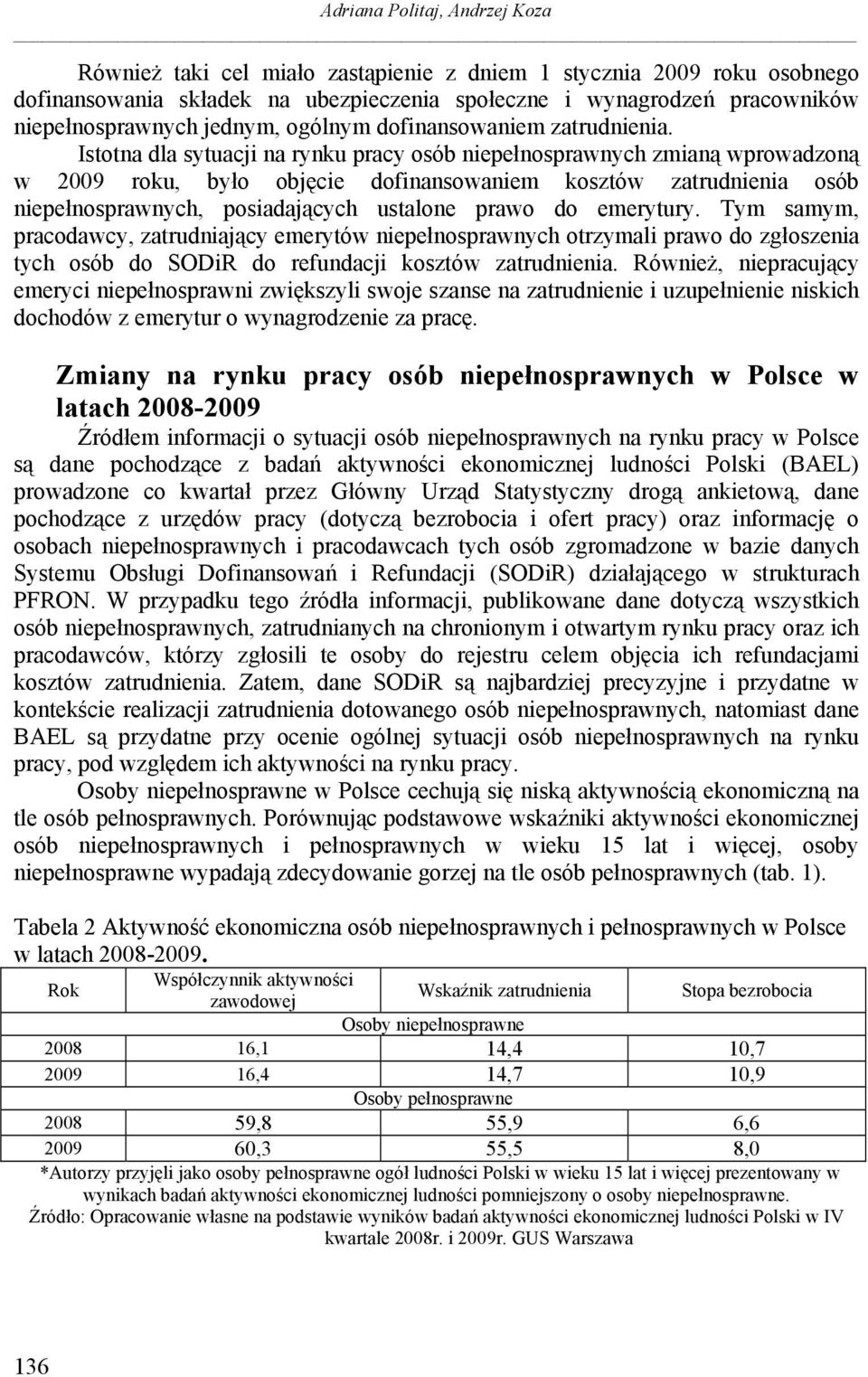 Istotna dla sytuacji na rynku pracy osób niepełnosprawnych zmianą wprowadzoną w 2009 roku, było objęcie dofinansowaniem kosztów zatrudnienia osób niepełnosprawnych, posiadających ustalone prawo do