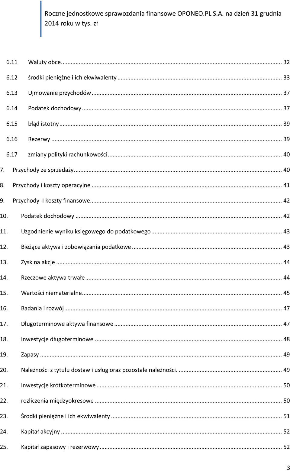 Bieżące aktywa i zobowiązania podatkowe... 43 13. Zysk na akcje... 44 14. Rzeczowe aktywa trwałe... 44 15. Wartości niematerialne... 45 16. Badania i rozwój... 47 17. Długoterminowe aktywa finansowe.